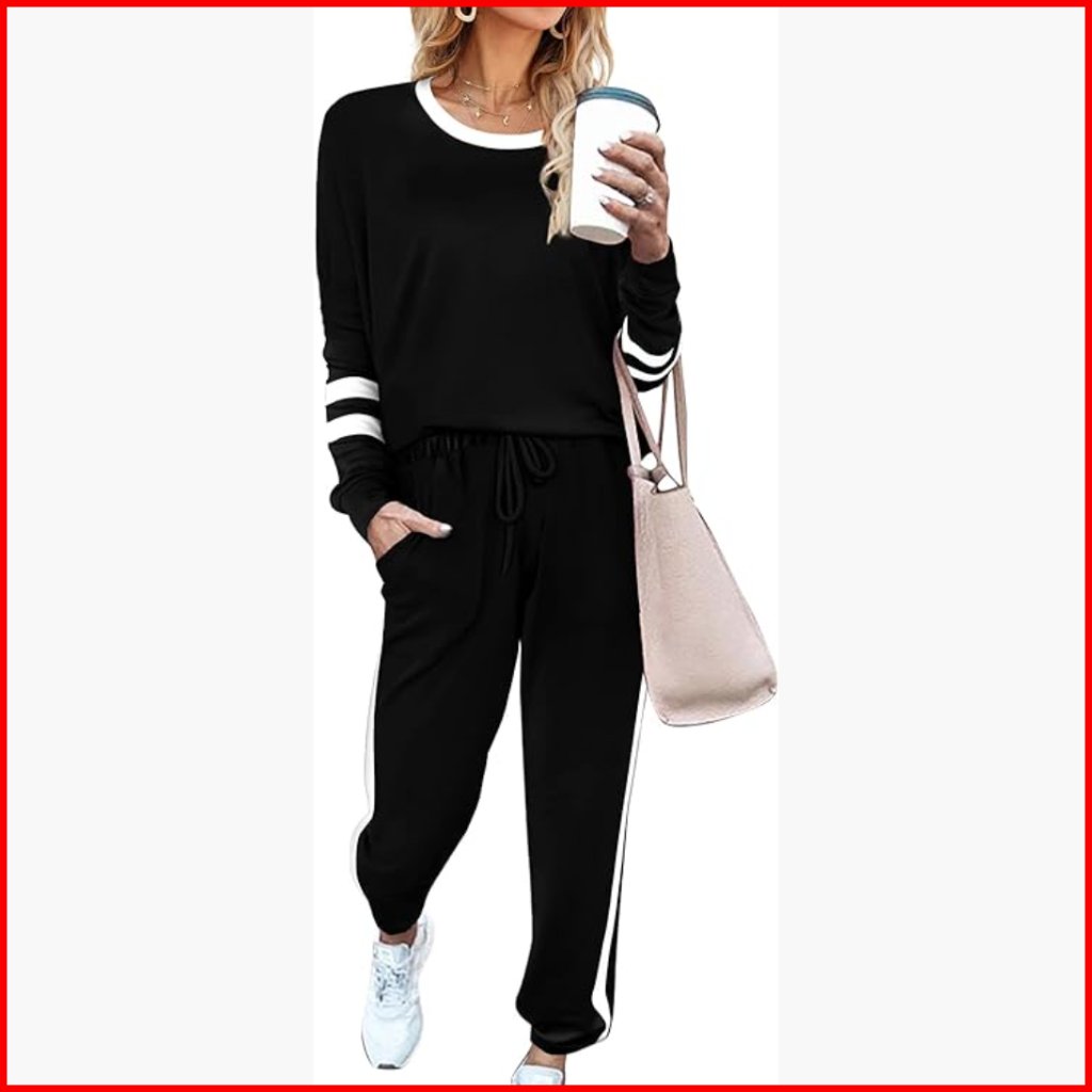 Women's 2-Piece Sweatsuit Set Crewneck Pullover Track Pants Lounge Wear